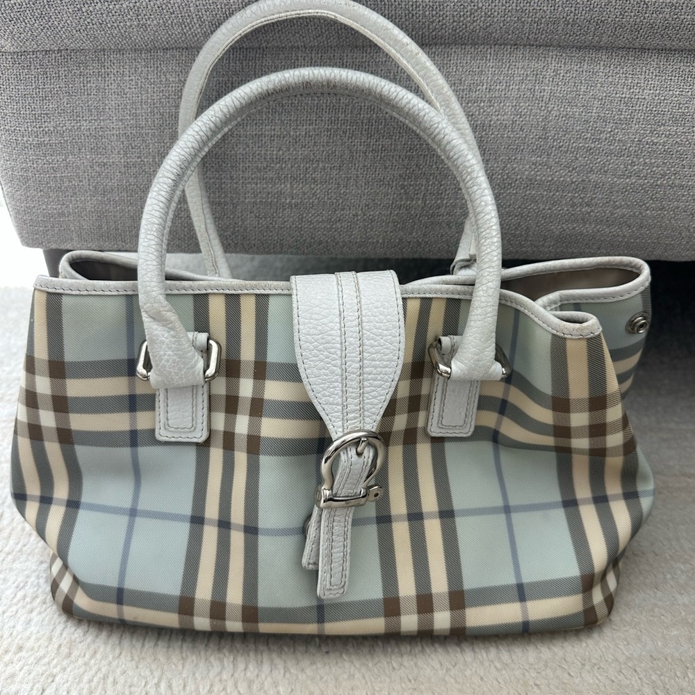 Burberry baby blue Check Shoulder Bag